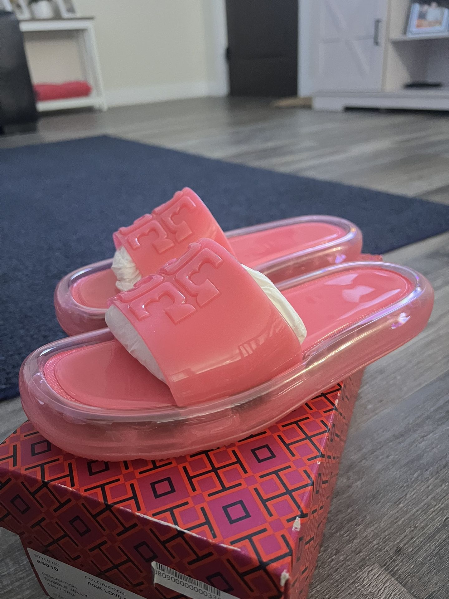 TORY BURCH Bubble Jelly Slides Pink Love