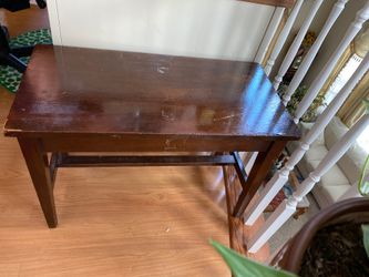 Wood bench with storage