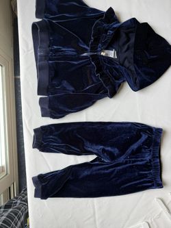 Velvet Navy Blue Tracksuit (12-18mo)