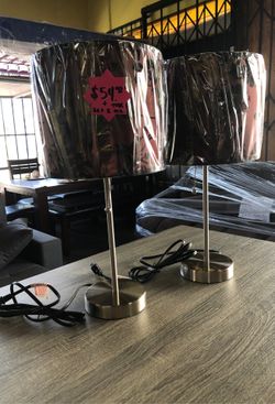 Table lamp set red and black