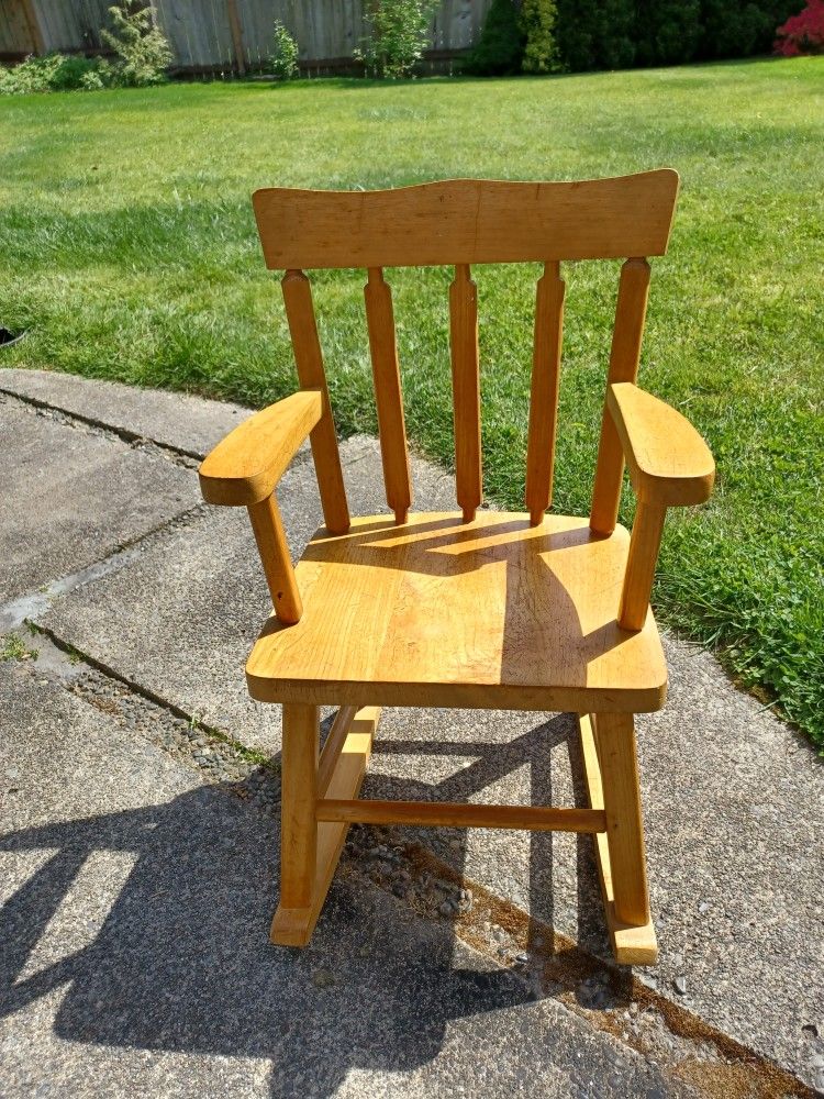 1950's Childs Wooden Rocking Chair
