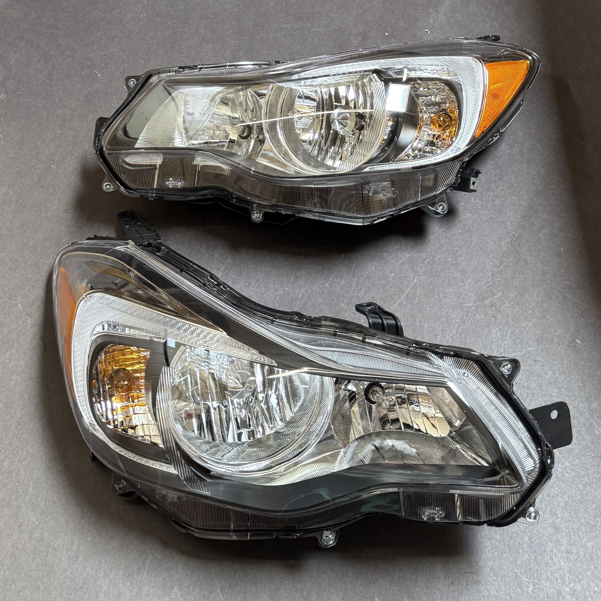 Pair 2012-2015 Subaru Impreza 2013-2016 Crosstrek Headlights Assembly LH RH Side Chrome Headlamps