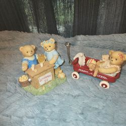 Collectible Cherished Teddies Albert & Susann Lemonade And Radio Flier Wagon & Toys