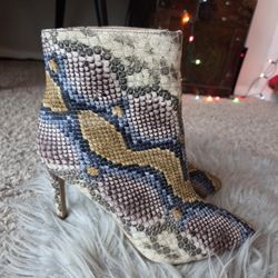 Express Snake Skin Booties - Size 7