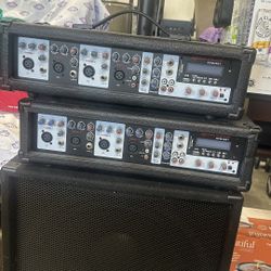 Set Of Speakers, A Sub And Amplifiers