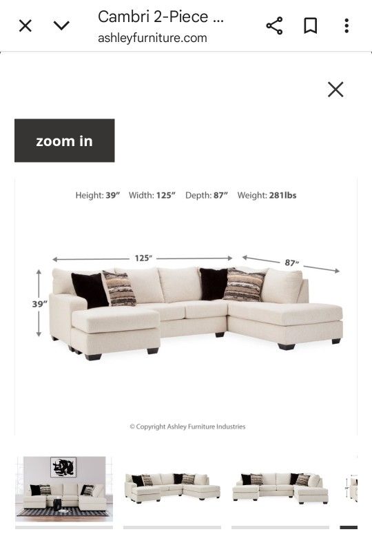 Cambri 2-Piece Sectional with Chaise & Ottoman