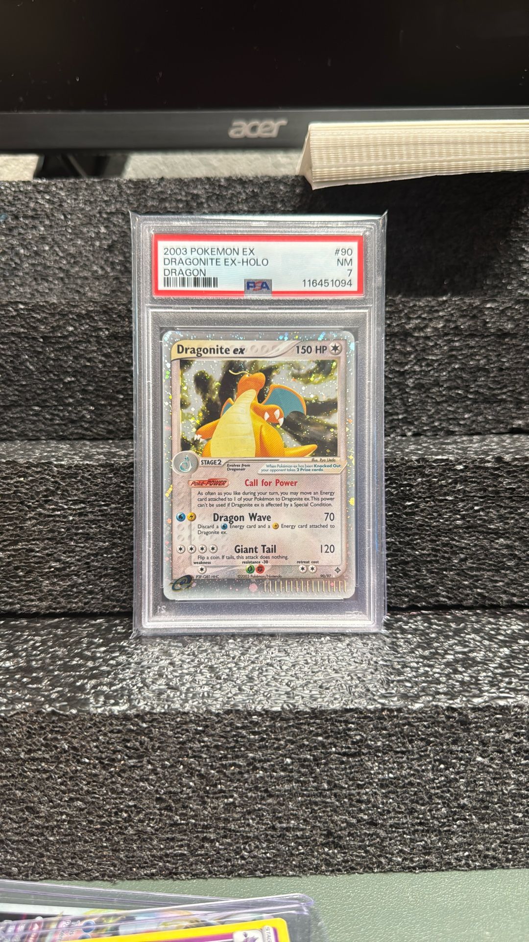 2003 POKEMON EX DRAGON DRAGONITE EX HOLO PSA 7