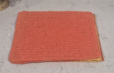 Woven orange and yellow placemats, 8 count
