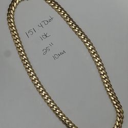 10K YELLOW GOLD CUBAN LINK CHAIN