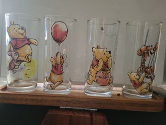$MAKE ME AN OFFER$ Winnie the Pooh Drinking Glasses Set of 4