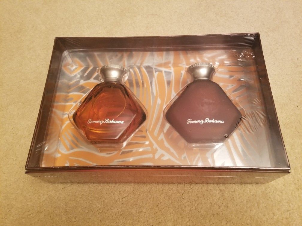 TOMMY BAHAMA FOR HIM  2 PC MEN GIFT SET 3.4OZ EDC PERFUME SPRAY 3.4OZ AFTER SHAVE NEW IN BOX 100% AUTHENTIC