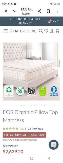 Queensize organic Cotton with jel topper