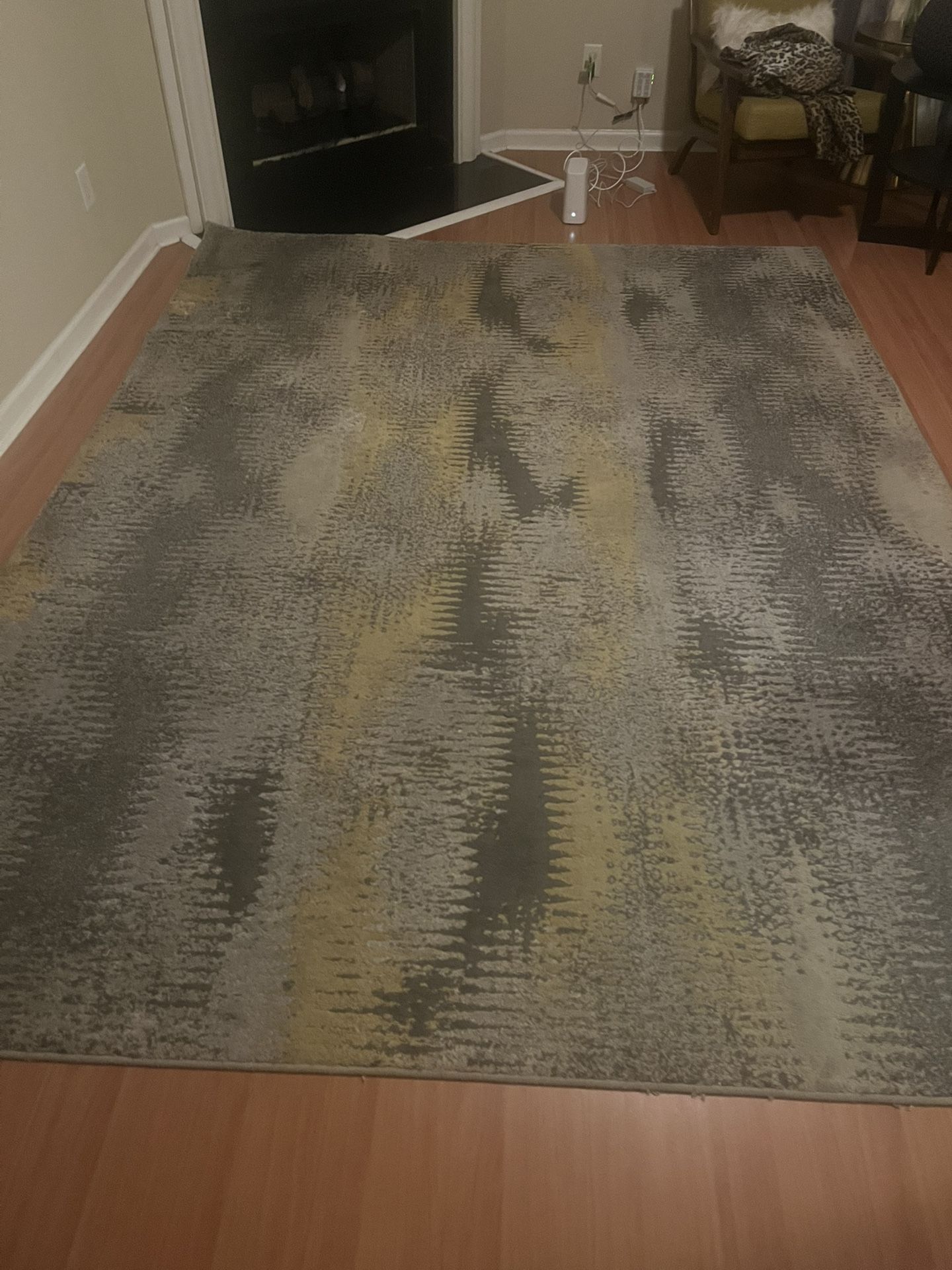 GRAY AND YELLOW RUG