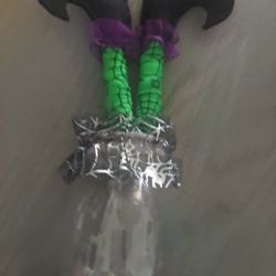 Small Plastic Jar With Witch Feet Halloween Decor