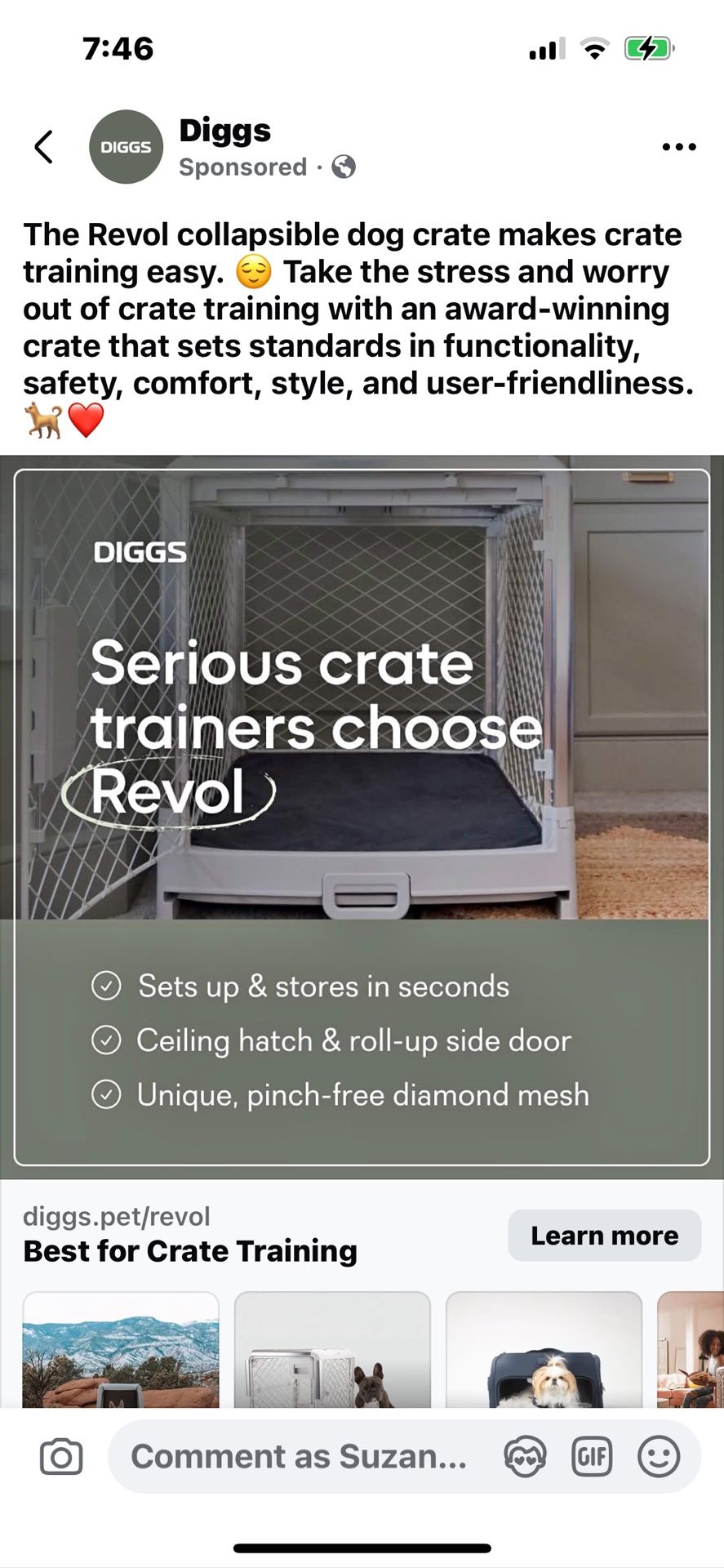 Diggs Collapsible Crate Medium On Wheels