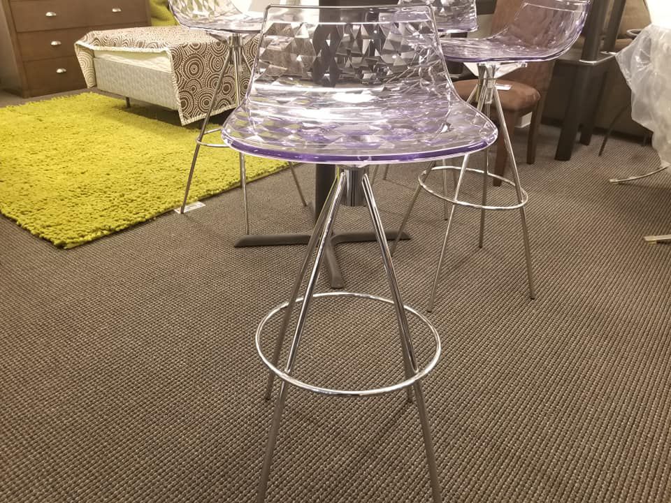 Set of 2 Clear Barstools