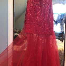Prom Dress Jovani Red Sparkle Dress with Shoes