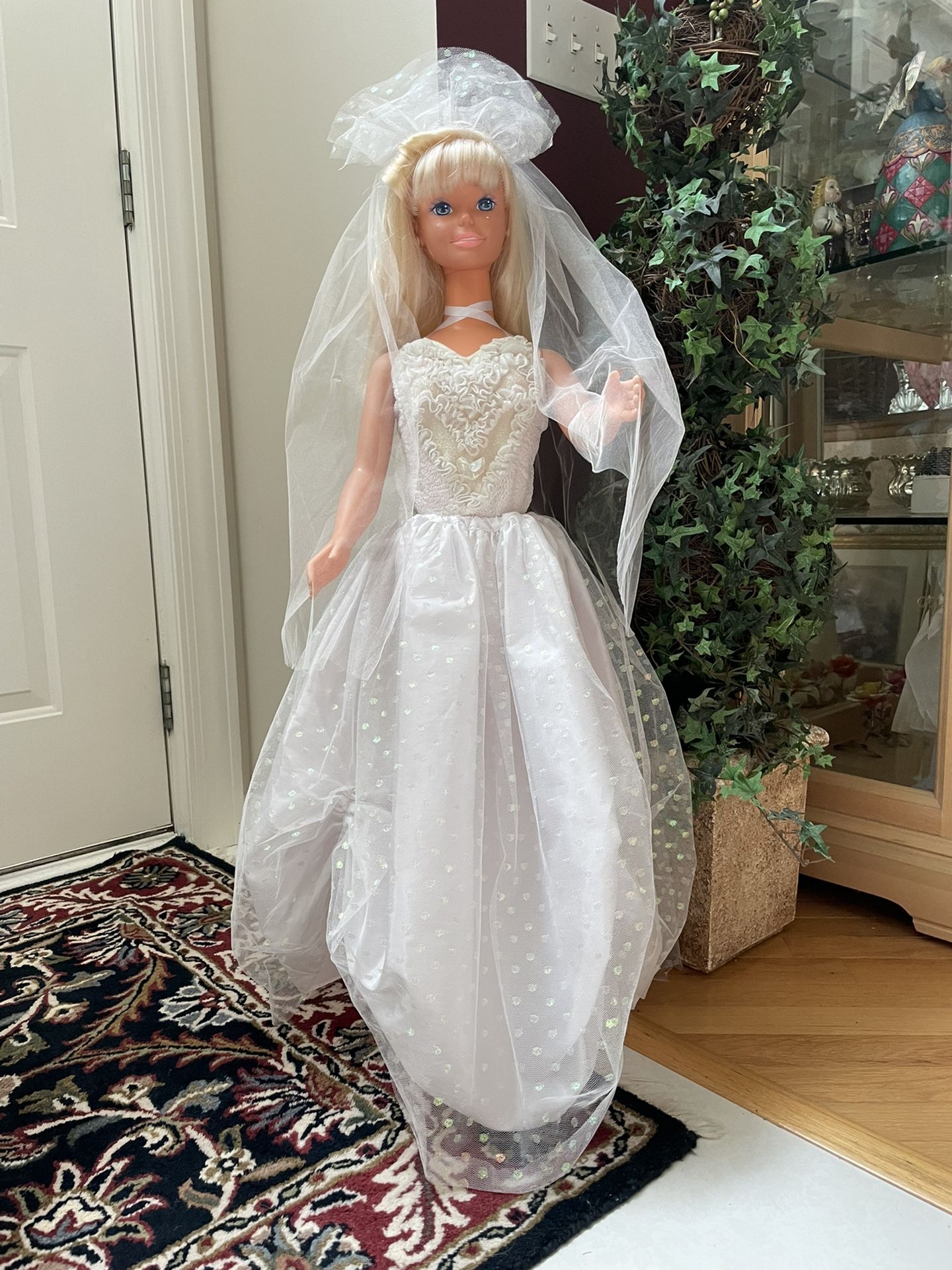 Blonde Hair Blue Eyes 1992 Mattel Vintage  My Size Barbie Life Size Barbie Doll Wedding 