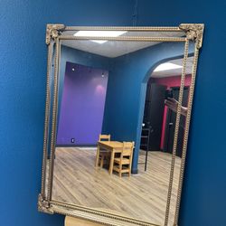 Vintage Gold Trimmed Mirror