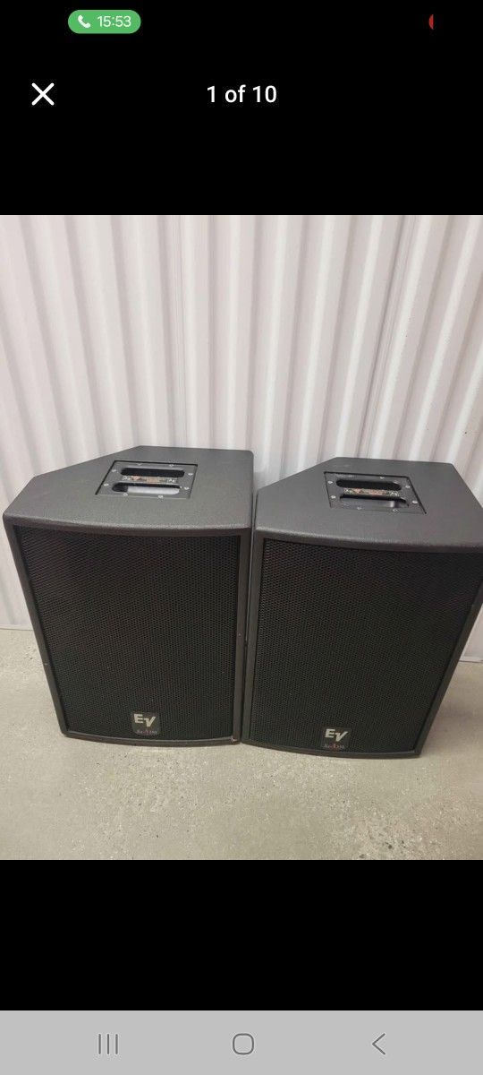 2 Electro-Voice SxA250 2-Way Full Range 15" Powered Speaker with cover