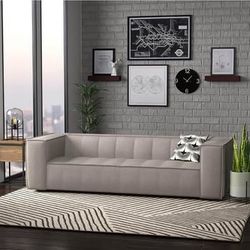 Rivet Thomas Modern Upholstered Sofa Couch, Grey 101.2 Wide