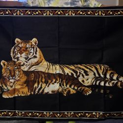 2 Tiger Art Tapestry 