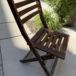 Two Wooden Chairs & Small Wooden Table