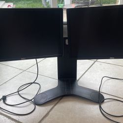 For Sale: 2 Dell Monitors + Ergotron Dual Stand