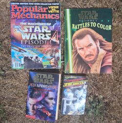 4 Vintage Star Wars Episode Books Color Book Popular Mechanics Magazine Jedi Apprentice Star Wreck 2
