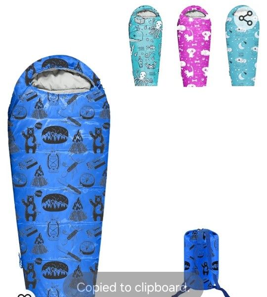 ANJ Outdoors 32F-59F Youth and Kids Sleeping Bag | Indoor/Outdoor Boys and Girls Sleeping Bag | Mummy Style, Lightweight Sleeping Bag for Kids

