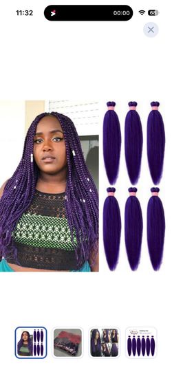 Purple pre-stretched braiding hair