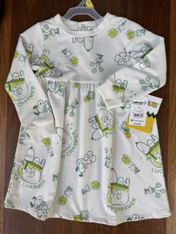 Snoopy St Patrick’s Day 3T Long Sleeve Dress