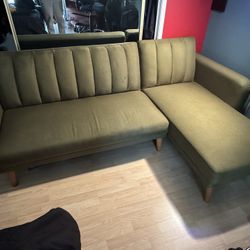 Green Sectional Futon (Green, Olive, Military Green)
