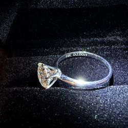 Size 6 Ring 14K Solid White Gold