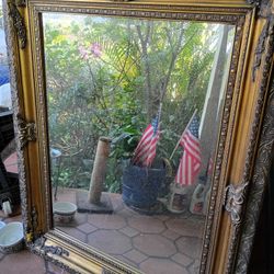 Large Vintage Beveled Mirror 41"x 51"