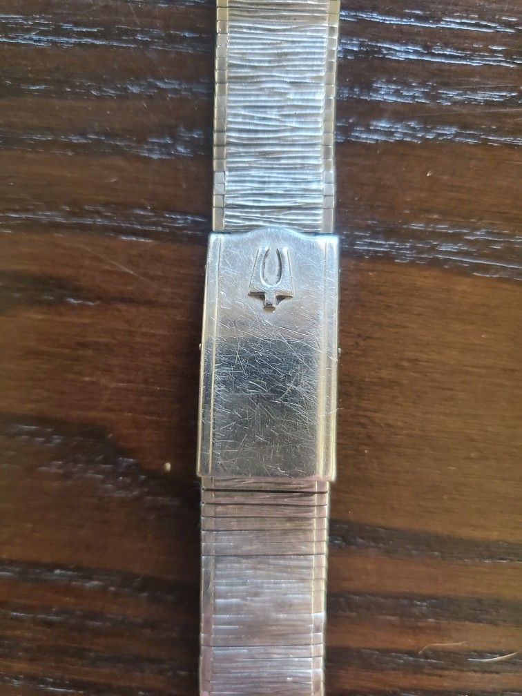 VINTAGE ORIGINAL ACCUTRON WATCH BAND SILVER STAINLESS STEEL