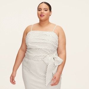 Kate Spade New York x Target mini polka dot ruched linen tank top Medium- NWT