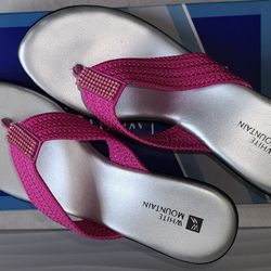 Pink Wedge Thong Sandals by White Mountain Sz8