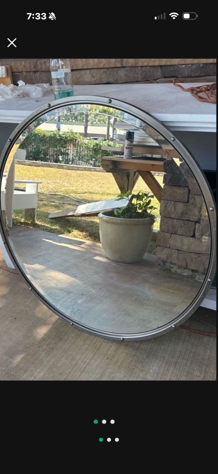 Ethan Allen 36” Round Raddius Beveled Mirror