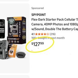 SPYPOINT Flex-Dark Starter Pack Cellular Trail Camera, 40MP Photos and 1080p Videos w/Sound, Double The Battery Capacity, GPS-Enabled, Dual-SIM LTE Co