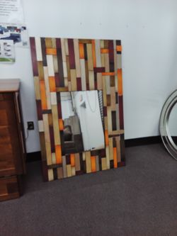 Rectangular Colorful Metallic Frame  Wall Mirror.