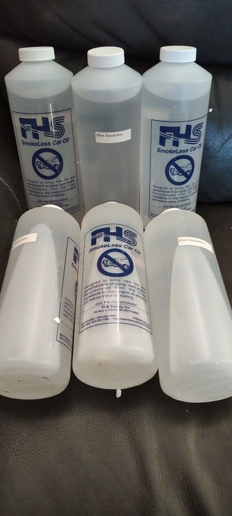 FHS Smokeless Motor oil. 30wt. 6qts .Stop that exhaust smoke.