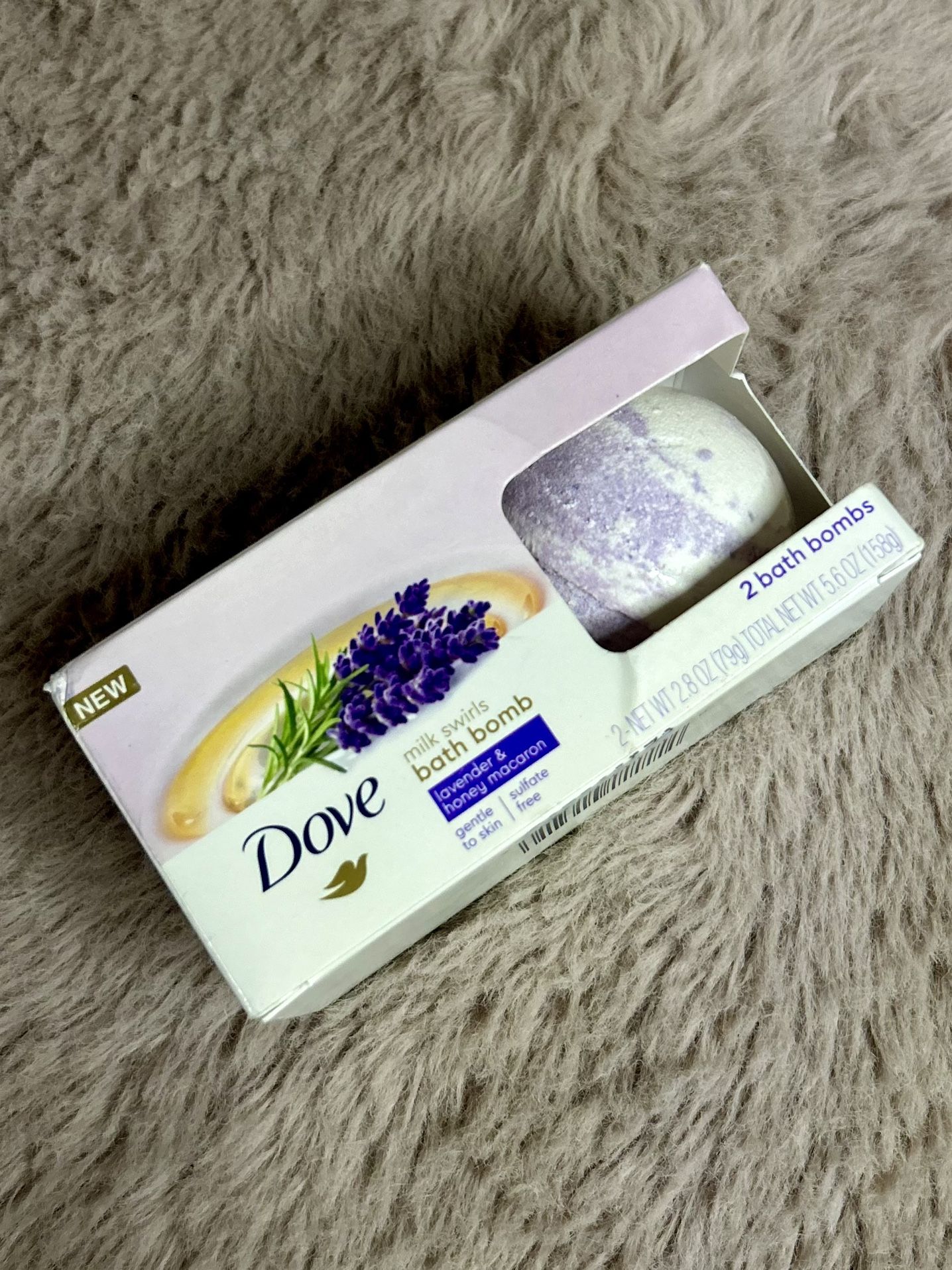 Dove Bath Bomb Milk Swirls Lavender & Honey Macaroon 2 pack (NWT)