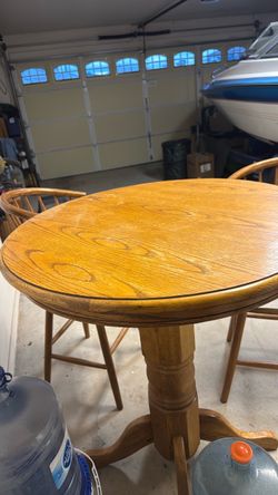 Free-Bar height solid oak table 2 stools