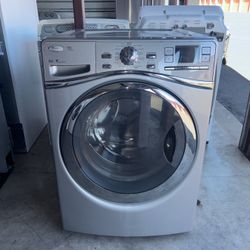 Silver Whirlpool Washer