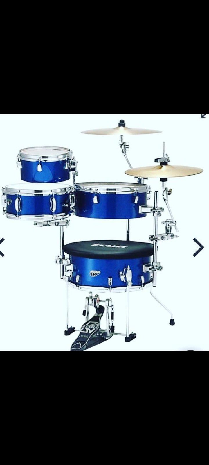 Tama Cocktail Jam CJB46 4- piece shell pack with snare drum-blue (Cymbals Are Optional Look to Description)