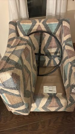 Upholstered Accent Chair with Swivel Base