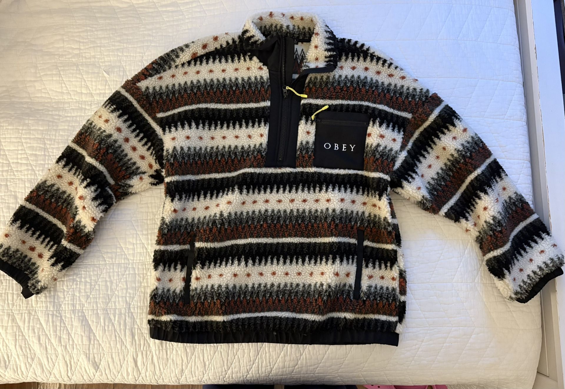 OBEY half zip pullover jacket
