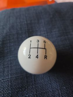 White Black Text Large Shift Knob 5 Speed