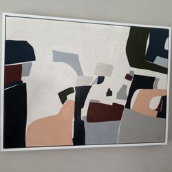 Stephanie Fontaine Mid Century Style Abstract Framed Wall Art Painting